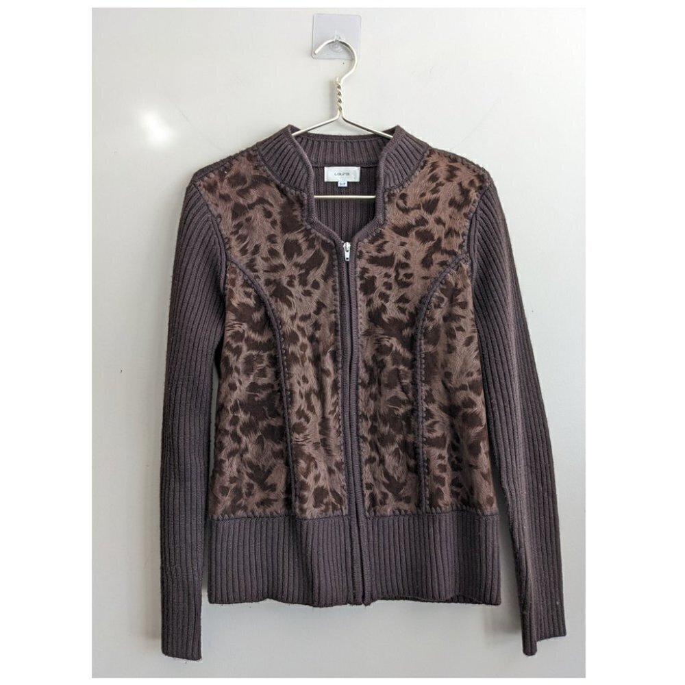 Laura Faux Fur front zip sweater